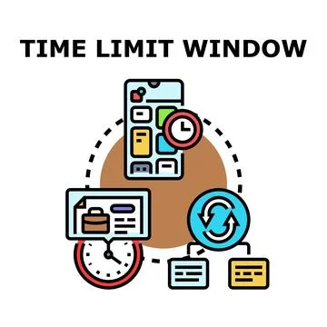 Time limit window managing digital device usage and task deadlines Stock Illustration