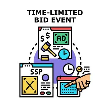 Time limited bid event for programmatic advertising auction Ilustração Stock