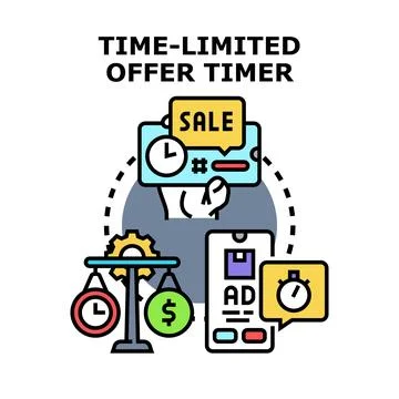 Time limited offer timer concept for digital marketing Stock Illustration