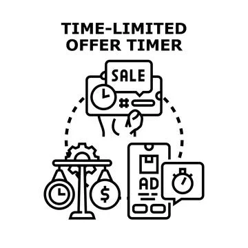Time limited offer timer concept for digital marketing Stock Illustration