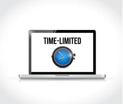 Time limited sign on a laptop computer. Stock Illustration