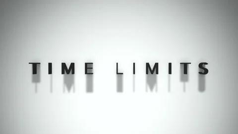 Time limits title animation matte black title on a white background Stock Footage 301837771