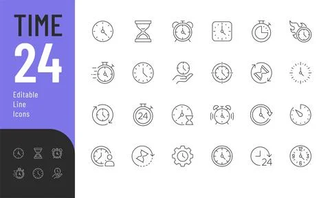 Time Line Editable Icons set. Stock Illustration
