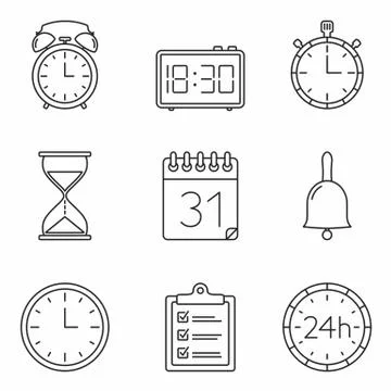 Time Line Icons Stock Illustration