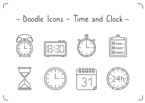 Time Line Icons Stock Illustration