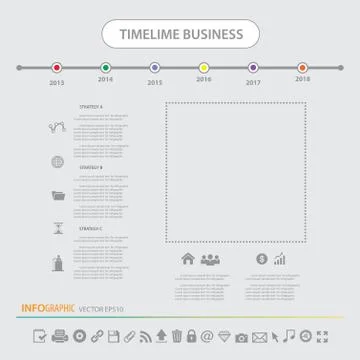 Time line infographics design template icons set Stock Illustration