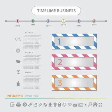 Time line infographics design template icons set Stock Illustration