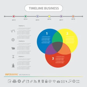 Time line infographics design template icons set Stock Illustration