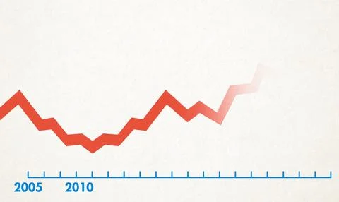 Time line red line on a white background Stock Illustration