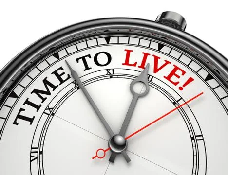 Time to live concept clock Stock Illustration