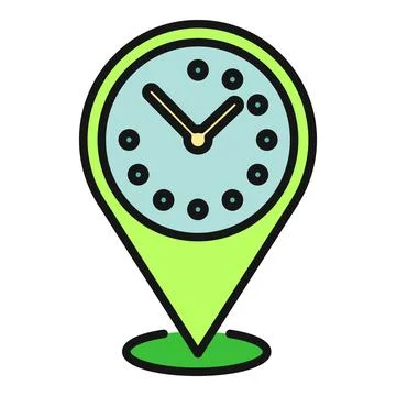 Time location pin showing appointment management concept Stock Illustration