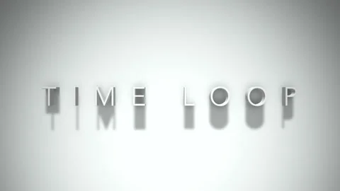 Time Loop 3D title animation with shadows on a white background Stock Footage 296632760