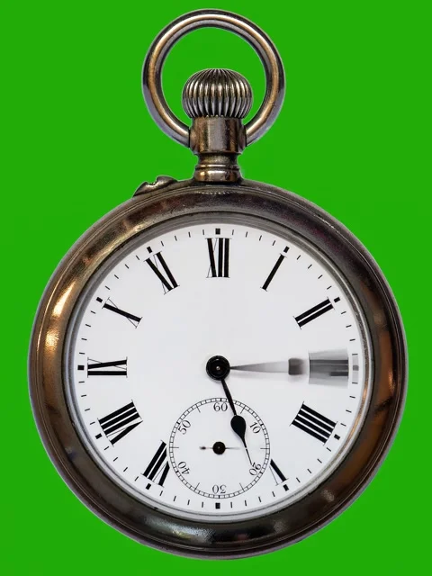 A time loop motion of a pocket vintage watch Stock Footage 278398925