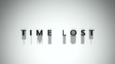 Time lost opening title matte black words against a white backdrop Stock Footage 301837770