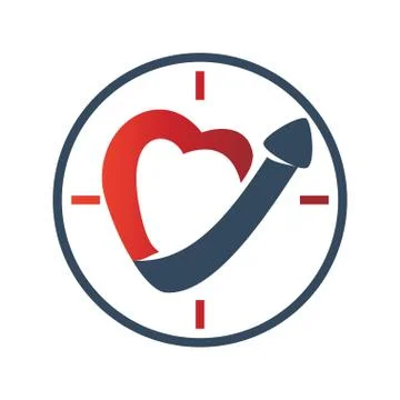 Time Love Arrow Direction Vector color Isolated Stock Illustration