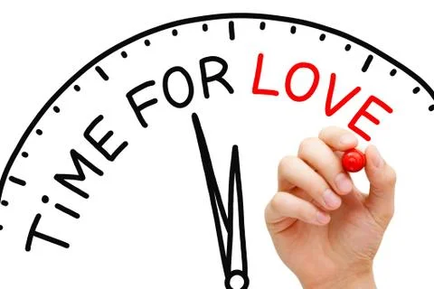 Time For Love Clock Concept Stockfoto's