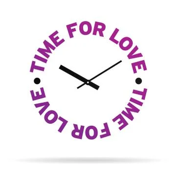 Time for love clock Stock Illustration
