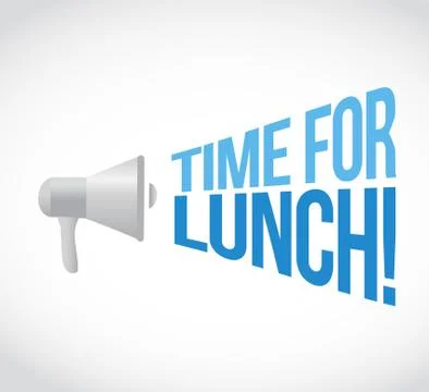 Time for lunch loudspeaker text message イラスト素材