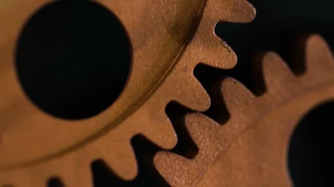 Time, machanism,ideas. clock's wheels running and beating time Vídeo Stock 92498547