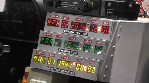 Time Machine in a DeLorean DMC-12 스톡 동영상 68646374
