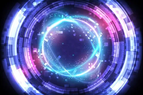 Time machine Glowing HUD circle. Abstract technology background. Power energy Иллюстрация