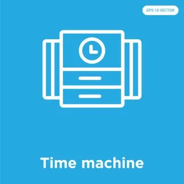 Time machine icon isolated on blue background Free Stock Illustration