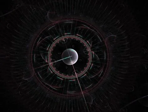 Time Machine. Mechanism of eternity. 3D surreal illustration. Fractal Time se イラスト素材
