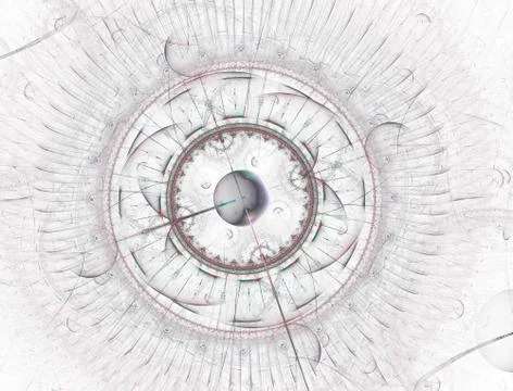 Time Machine. Mechanism of eternity. 3D surreal illustration. Fractal Time se 스톡 일러스트