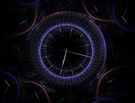 Time Machine. Mechanism of eternity. 3D surreal illustration. Fractal Time se イラスト素材
