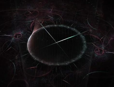 Time Machine. Mechanism of eternity. 3D surreal illustration. Fractal Time se 스톡 일러스트