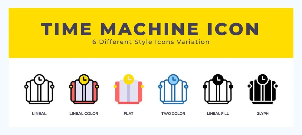 Time machine pack of icons. vector illustration. Stock Illustration