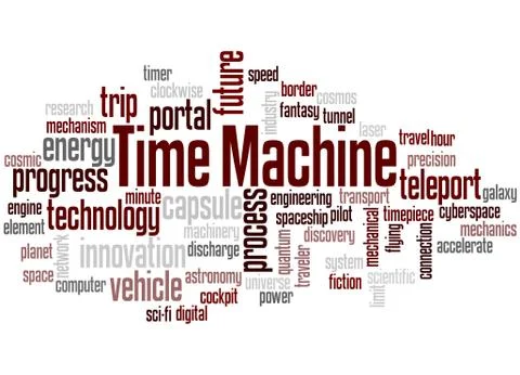 Time machine word cloud concept 스톡 일러스트