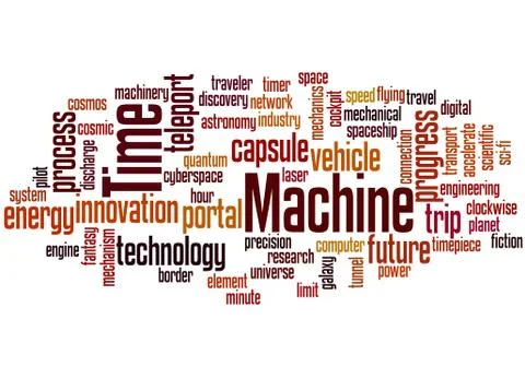 Time machine word cloud concept 스톡 일러스트