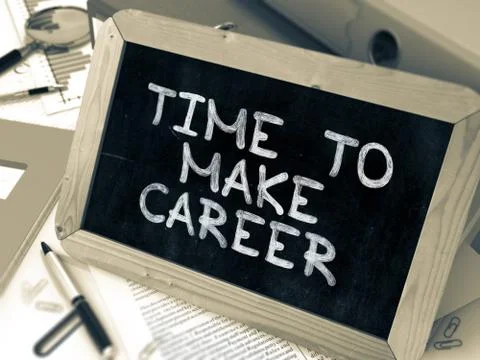 Time to Make Career Concept Hand Drawn on Chalkboard Stock Illustration
