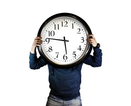 Time, man holding clock Stock Photos