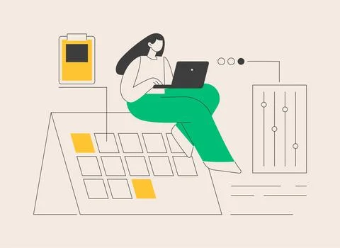 Time management abstract concept vector illustration. Stock Illustration