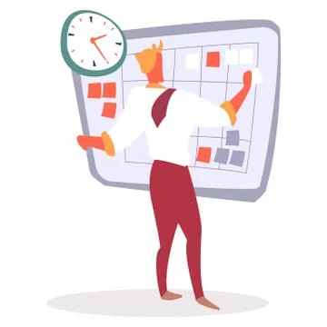 Time Management and Appointment of Working Tasks Stock Illustration