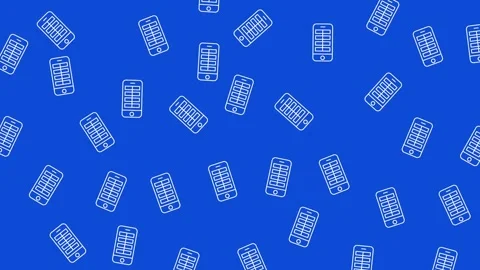 Time Management and Human Resource Productivity Icon Pattern on Blue Background Stock Footage 345539084