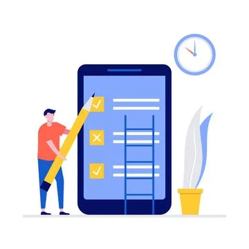 Time management and organization vector illustration concept with character.. Stock Illustration