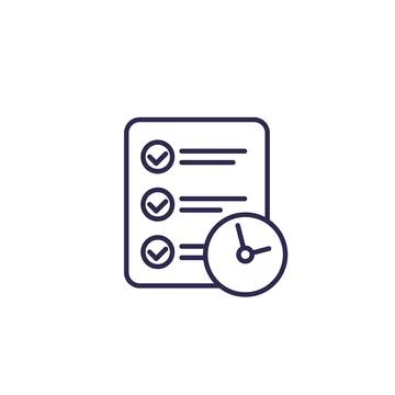 Time management and planning line icon Illustrazione stock