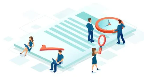 Time management and timely customer service Stock Illustration