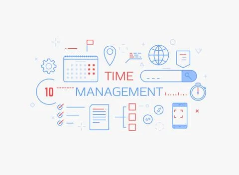 Time management banner イラスト素材