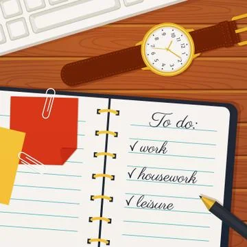 Time management banner. Vector concept background. Stock Illustration