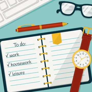 Time management banner. Vector concept background. Stock Illustration