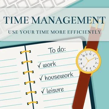 Time management banner. Vector concept background. Stock Illustration