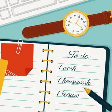 Time management banner. Vector concept background. Stock Illustration