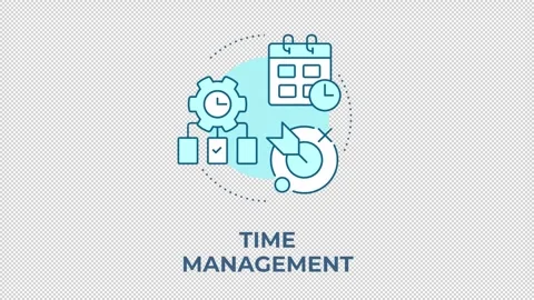 Time management blue concept icon animation Stock Footage 344177472