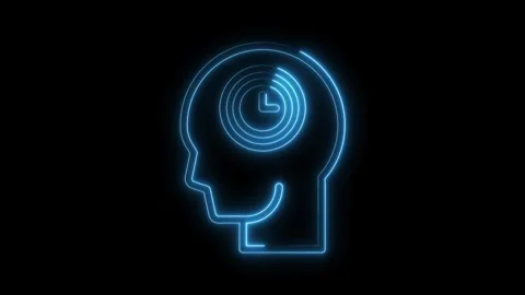 Time management brain icon animation concept representing productivity mind.. Stock Footage 314539978