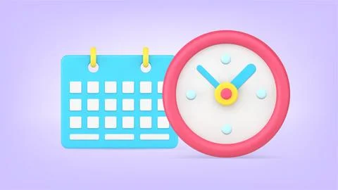 Time management business efficiency planning calendar watch countdown realist Stock Illustration