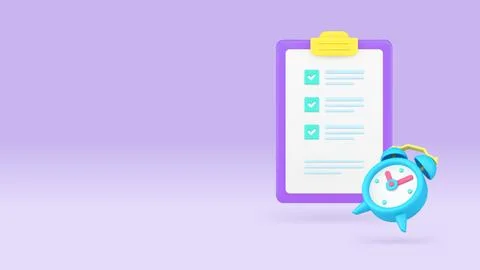 Time management business productivity efficient planning task complete 3d i.. イラスト素材